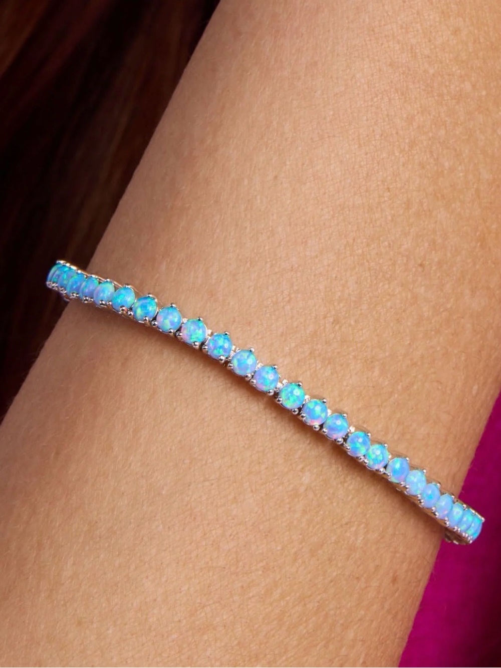 Not Your Basic Tennis Bracelet
3mm blue opal